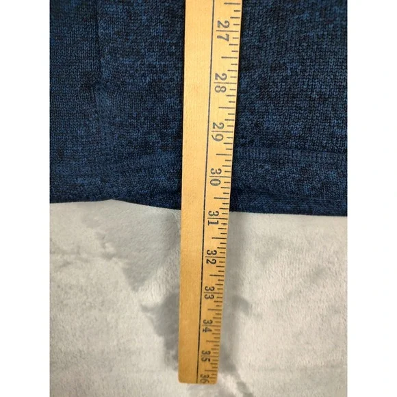 Orvis Men's Heathered Blue Fleece Quarter Zip Pullover Sweater XL - Picture 5 of 8